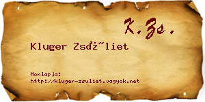 Kluger Zsüliet névjegykártya